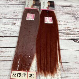 2 Packs Essence #350 Copper Yaki Bulk 18” Micro Braiding Blend Hair